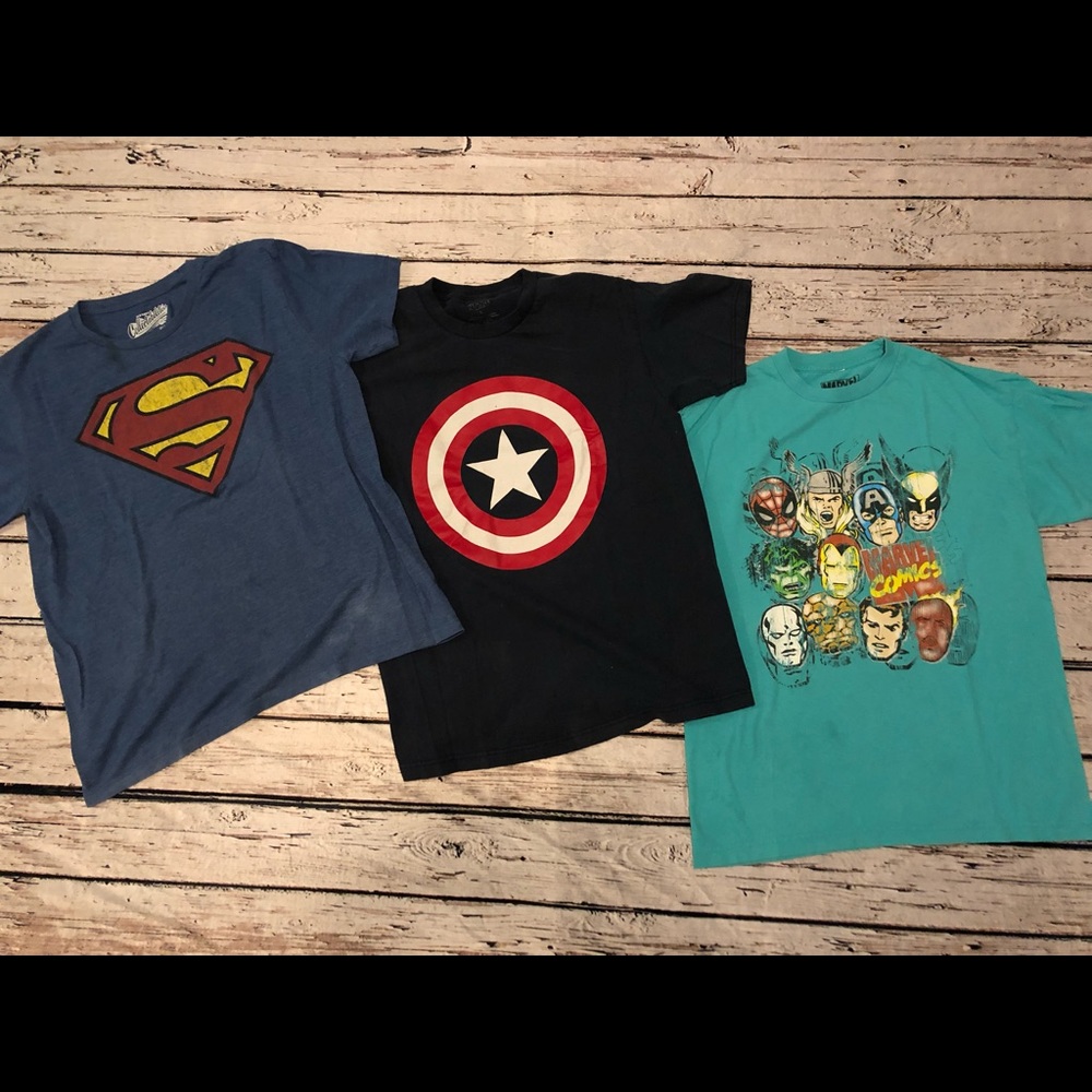 Lot of 3 Large superhero shirts